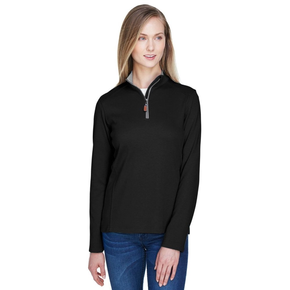 Devon & Jones Ladies DRYTEC20 Performance 1/4-Zip - Black/Grey Heather Size XS